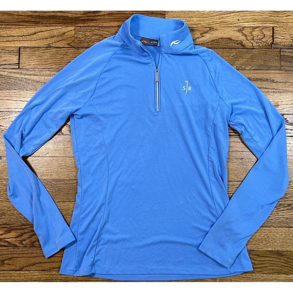 KJUS Jacket Women's Medium 38 Blue 1/4 Zip Pullover Performance Lightweight Golf